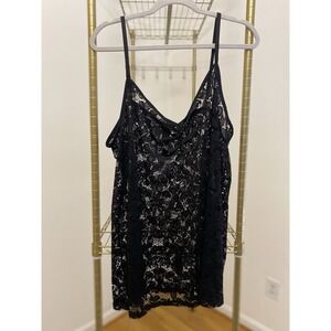 Torrid Full Lace Cami Sheer Floral Black Sz 4 Adjustable Goth Rare New with tags